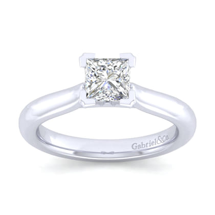Lauren - 14K White Gold Princess Cut Diamond Engagement Ring
