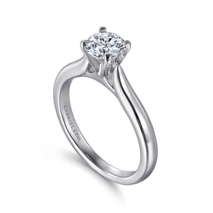 Lauren - 14K White Gold Round Diamond Engagement Ring