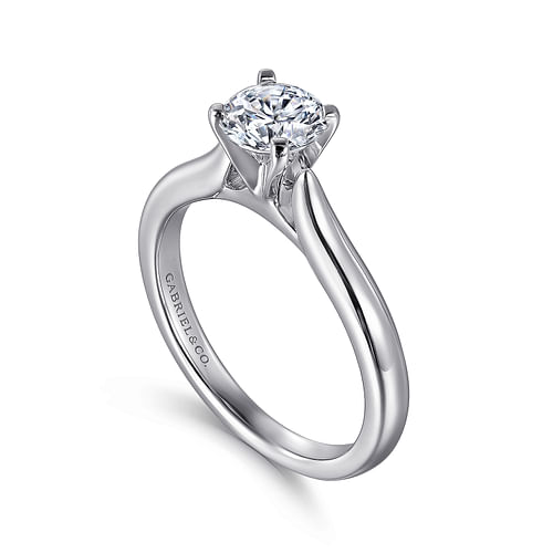 Lauren - 14K White Gold Round Diamond Engagement Ring - Shot 3