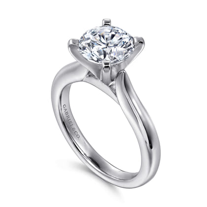 Lauren - 14K White Gold Round Diamond Engagement Ring