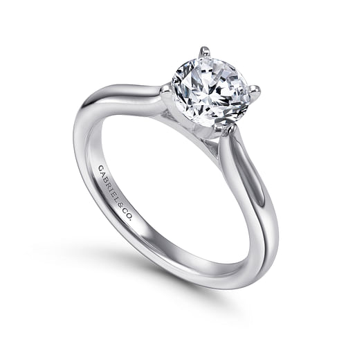 Lauren - 14K White Gold Round Diamond Engagement Ring - Shot 3