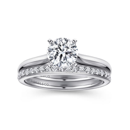 Lauren - 14K White Gold Round Diamond Engagement Ring