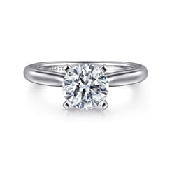 Lauren - 14K White Gold Round Solitaire Diamond Engagement Ring