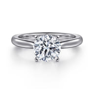 Lauren - 14K White Gold Round Solitaire Diamond Engagement Ring