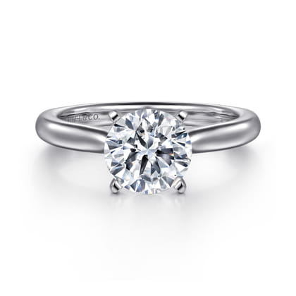 Lauren - 14K White Gold Round Solitaire Diamond Engagement Ring