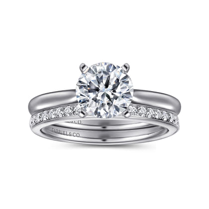 Lauren - 14K White Gold Round Solitaire Diamond Engagement Ring