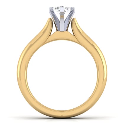 Lauren - 14K White-Yellow Gold Marquise Shape Diamond Engagement Ring