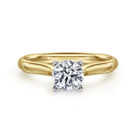 Lauren - 14K White-Yellow Gold Round Diamond Engagement Ring