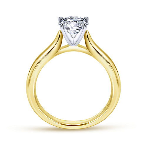 Lauren - 14K White-Yellow Gold Round Diamond Engagement Ring - Shot 2