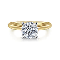 Lauren - 14K White-Yellow Gold Round Diamond Engagement Ring