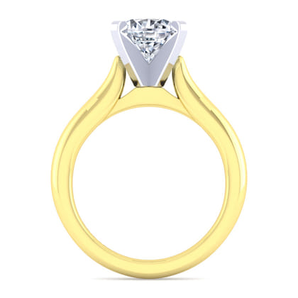 Lauren - 14K White-Yellow Gold Round Diamond Engagement Ring