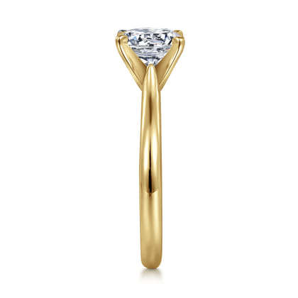 Lauren - 14K White-Yellow Gold Round Solitaire Diamond Engagement Ring