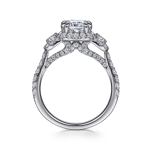 Lavender - 14K White Gold Cushion Cut Diamond Engagement Ring - 0.95 ct - Shot 2