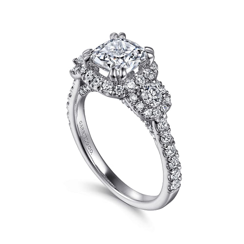 Lavender - 14K White Gold Cushion Cut Diamond Engagement Ring - 0.95 ct - Shot 3