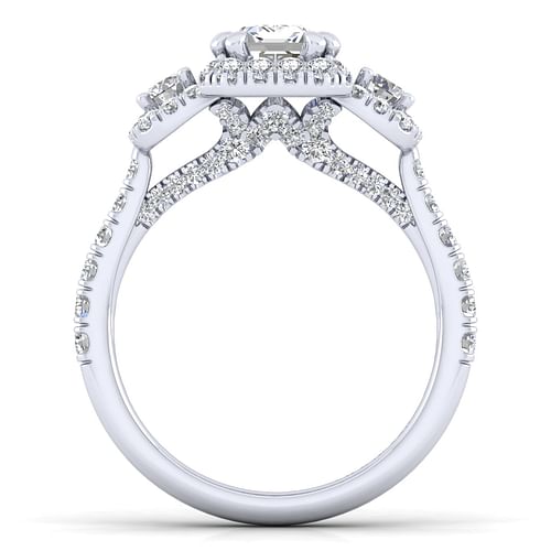 Lavender - 14K White Gold Emerald Cut Diamond Engagement Ring - 0.95 ct - Shot 2