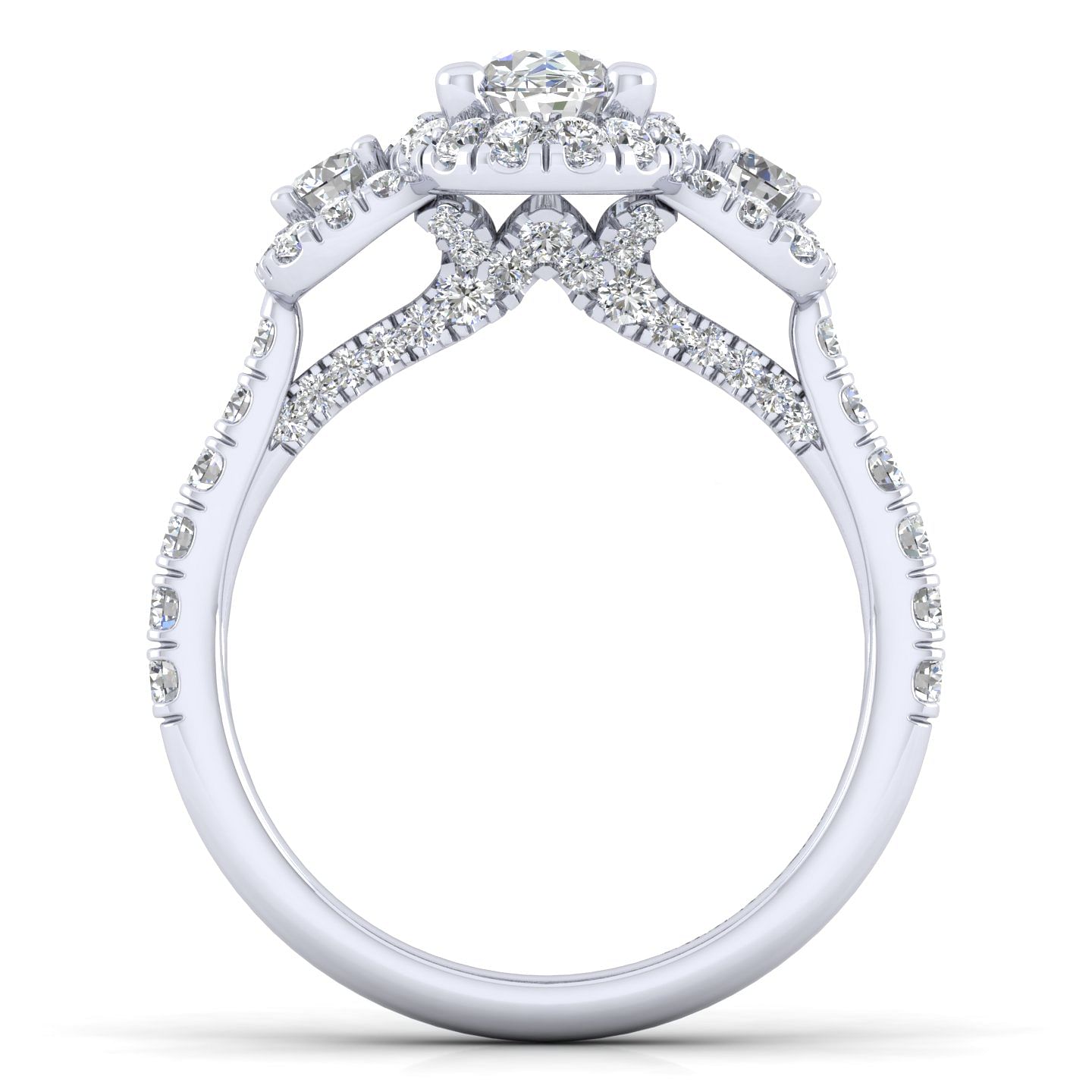 Lavender - 14K White Gold Oval Diamond Engagement Ring - 0.95 ct - Shot 2