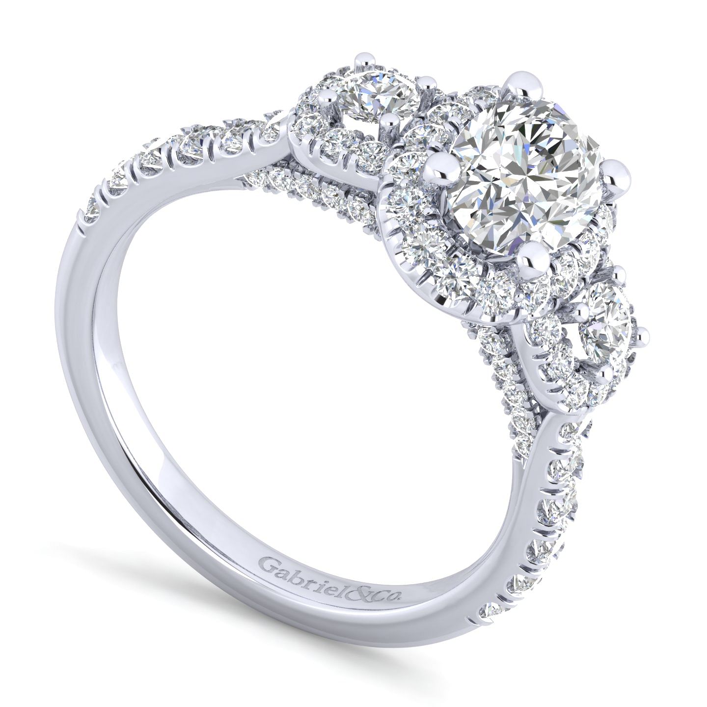 Lavender - 14K White Gold Oval Diamond Engagement Ring - 0.95 ct - Shot 3