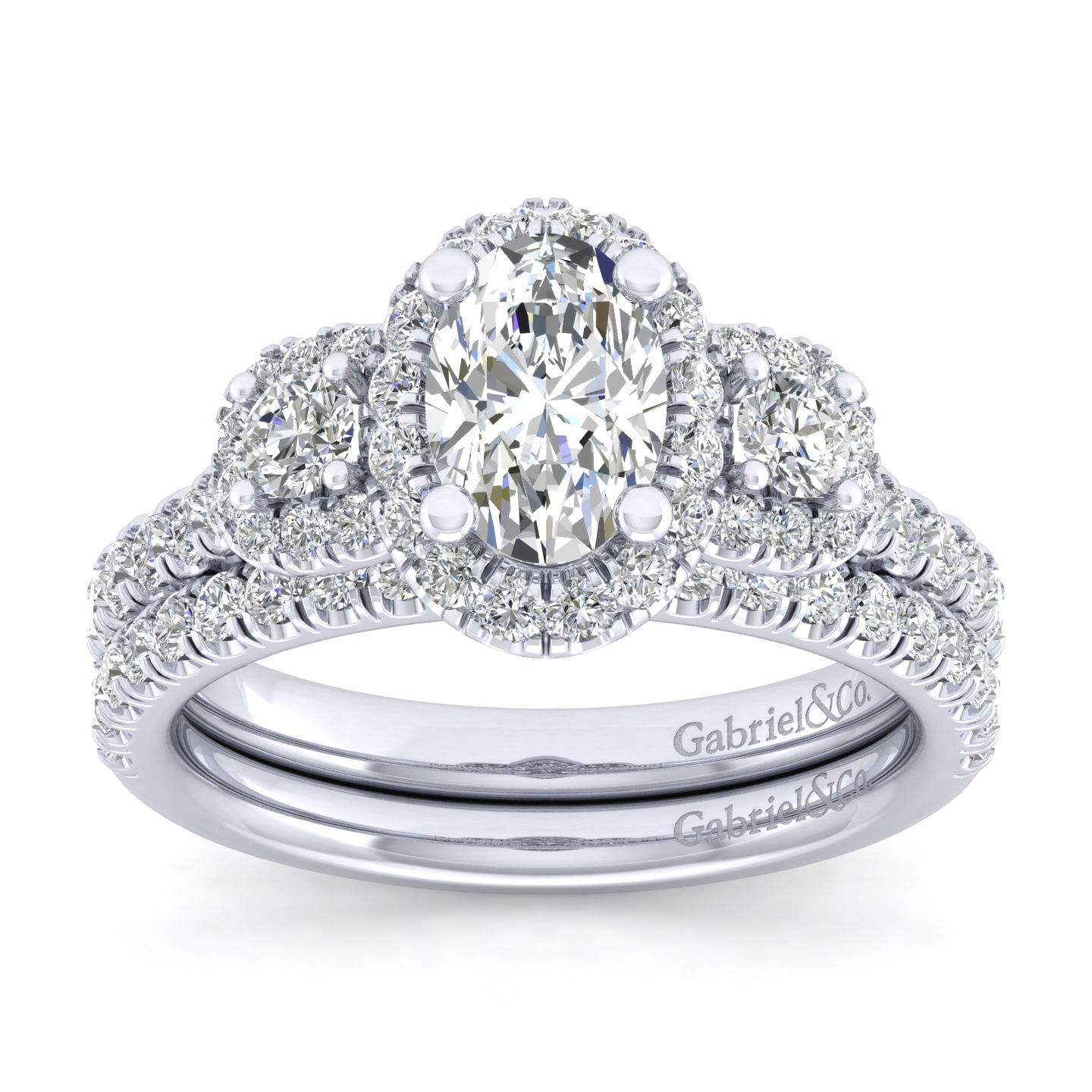 Lavender - 14K White Gold Oval Diamond Engagement Ring - 0.95 ct - Shot 4