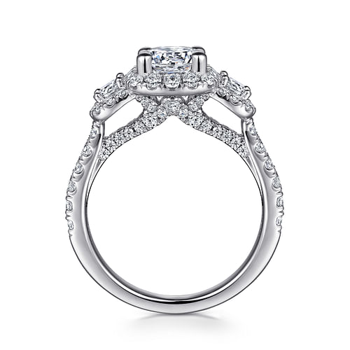 Lavender - 14K White Gold Round Diamond Engagement Ring - 0.95 ct - Shot 2