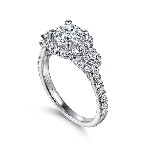 Lavender - 14K White Gold Round Diamond Engagement Ring - 0.95 ct - Shot 3