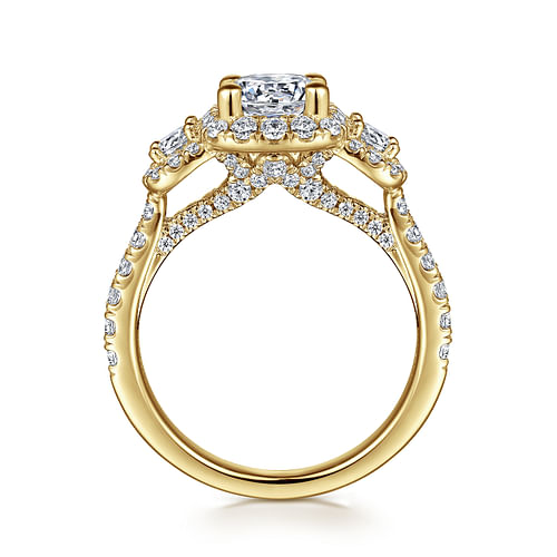 Lavender - 14K Yellow Gold Round Diamond Engagement Ring - 0.95 ct - Shot 2