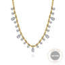 Layered Necklace Droplet 14K White and Yellow Gold Diamond 0.5ct Bujukan - 0.5 ct