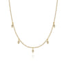 Layered Necklace Droplet 14K Yellow Gold Diamond 0.05ct - 0.05 ct
