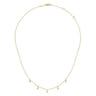 Layered Necklace Droplet 14K Yellow Gold Diamond 0.05ct - 0.05 ct
