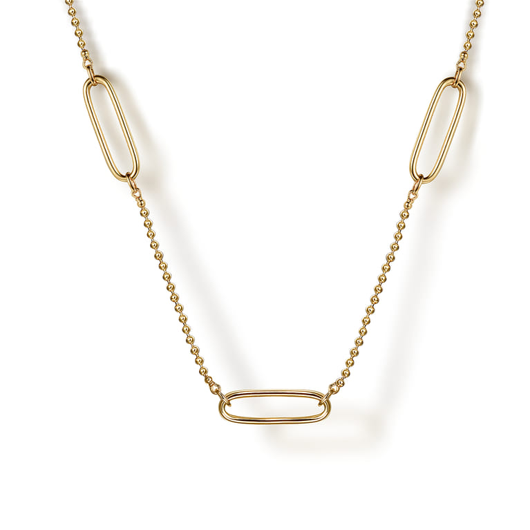Layered Necklace Station 14K Yellow Gold Bujukan - Shot 1