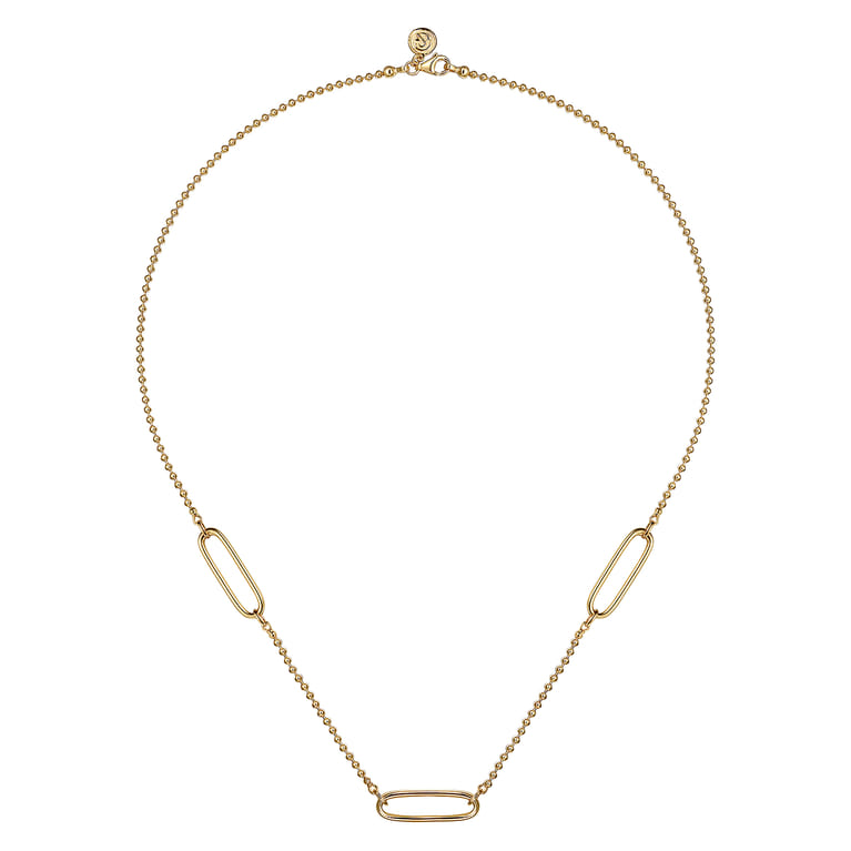 Layered Necklace Station 14K Yellow Gold Bujukan - Shot 2