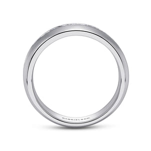 Lazare - 14k White Gold Channel Set Round 15 Stone Diamond Anniversary Band