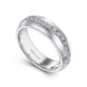 Straight Wedding Ring in 14k White Gold with Round Natural Diamond at Gabriel & Co.