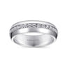 Straight Wedding Ring in 14k White Gold with Round Natural Diamond at Gabriel & Co.