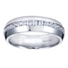 Straight Wedding Ring in 14k White Gold with Round Natural Diamond at Gabriel & Co.