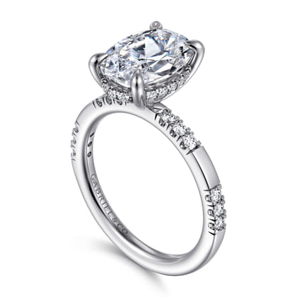 Leandra - 14K White Gold Oval Diamond Engagement Ring
