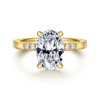 Leandra - 14K Yellow Gold Oval Diamond Engagement Ring