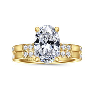 Leandra - 14K Yellow Gold Oval Diamond Engagement Ring
