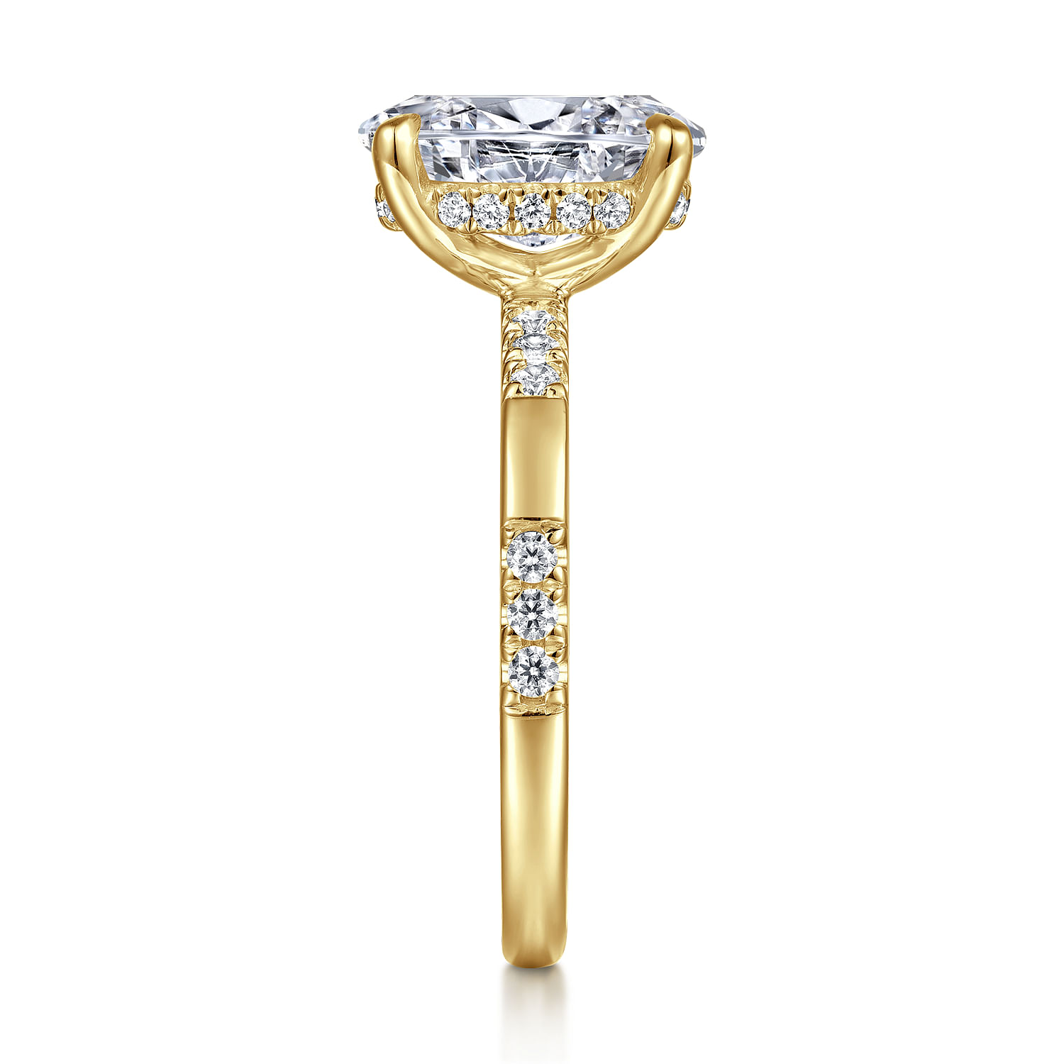 Leandra - 14K Yellow Gold Oval Diamond Engagement Ring