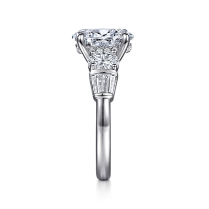 Leane - 14K White Gold Five Stone Oval Diamond Engagement Ring