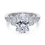 Leane - 14K White Gold Oval Diamond Engagement Ring