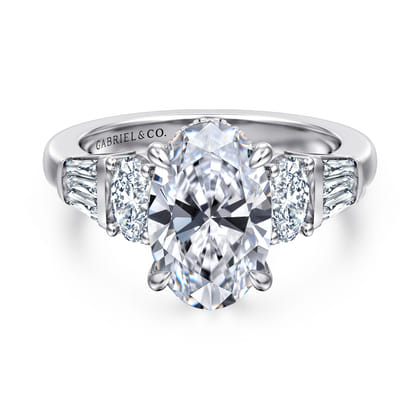 Leane - 14K White Gold Oval Diamond Engagement Ring