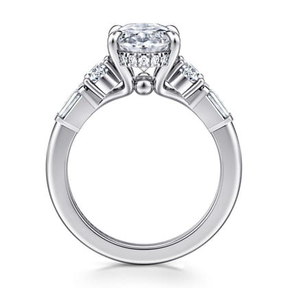 Leane - 14K White Gold Oval Diamond Engagement Ring