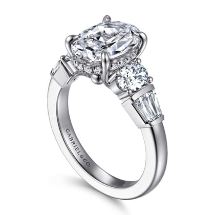 Leane - 14K White Gold Oval Diamond Engagement Ring