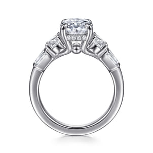 Leane - 14K White Gold Oval Diamond Engagement Ring