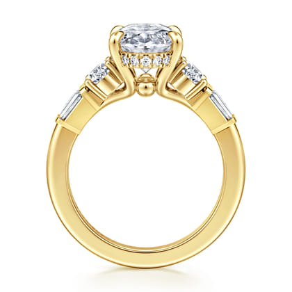 Leane - 14K Yellow Gold Oval Diamond Engagement Ring