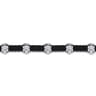 Leather Men's Bracelet Half Cubes 925 Sterling Silver