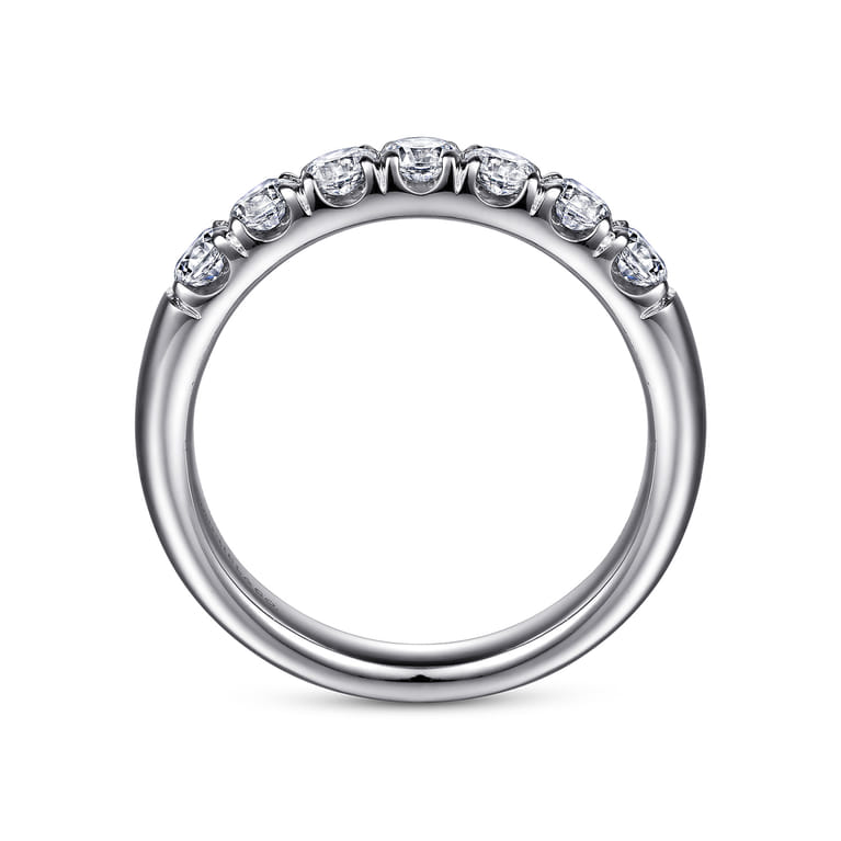Straight Wedding Ring in 14k White Gold with Round Natural Diamond at Gabriel & Co. - Shot 2