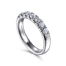 Straight Wedding Ring in 14k White Gold with Round Natural Diamond at Gabriel & Co.