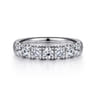 Straight Wedding Ring in 14k White Gold with Round Natural Diamond at Gabriel & Co.