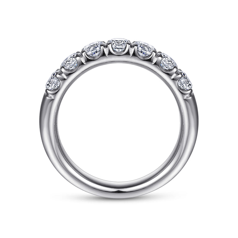 Straight Wedding Ring in 14k White Gold with Round Natural Diamond at Gabriel & Co. - Shot 2
